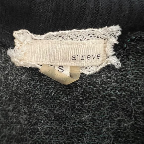 Anthropologie A’Reve Womens Gray Cowl Neck Sweater Fuzzy Oversized size Small - Picture 12 of 15